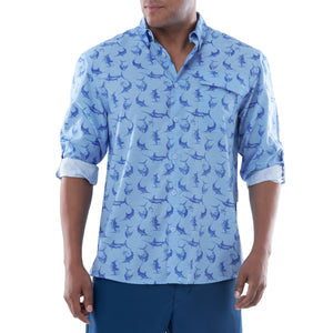 RETRO BILLFISH PRINTED LS FISHING SHIRT